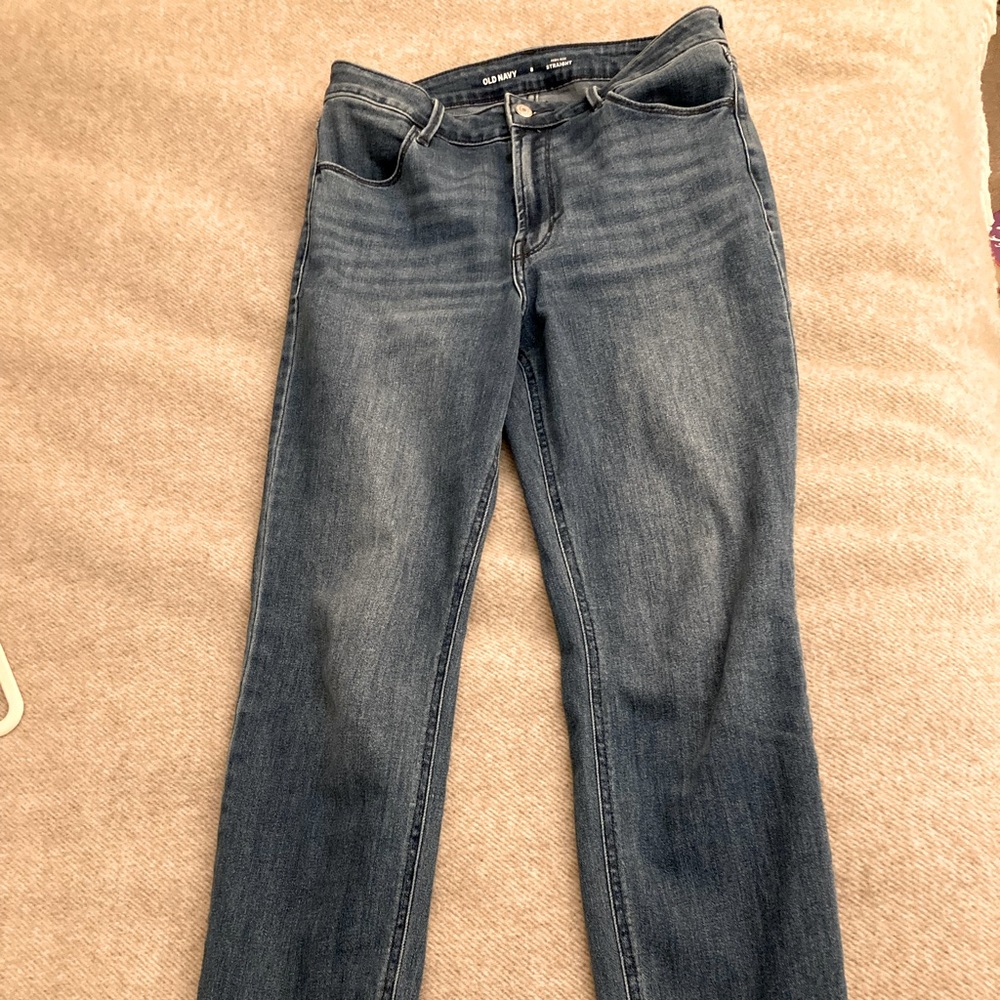 Old Navy High-Waisted Medium-Wash Straight Jeans for Women Size 8